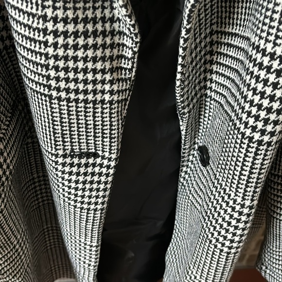 Womens Plus Size Maurice’s PeaCoat, 0X, Houndstooth, Black/White - Picture 3 of 8